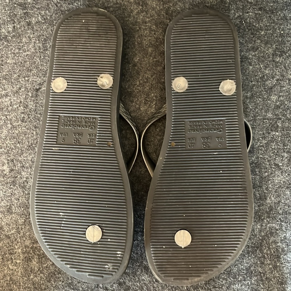STUDIO 35 Stylish Black Flip-Flops for Women Size‎ 7/8 - Picture 4 of 5